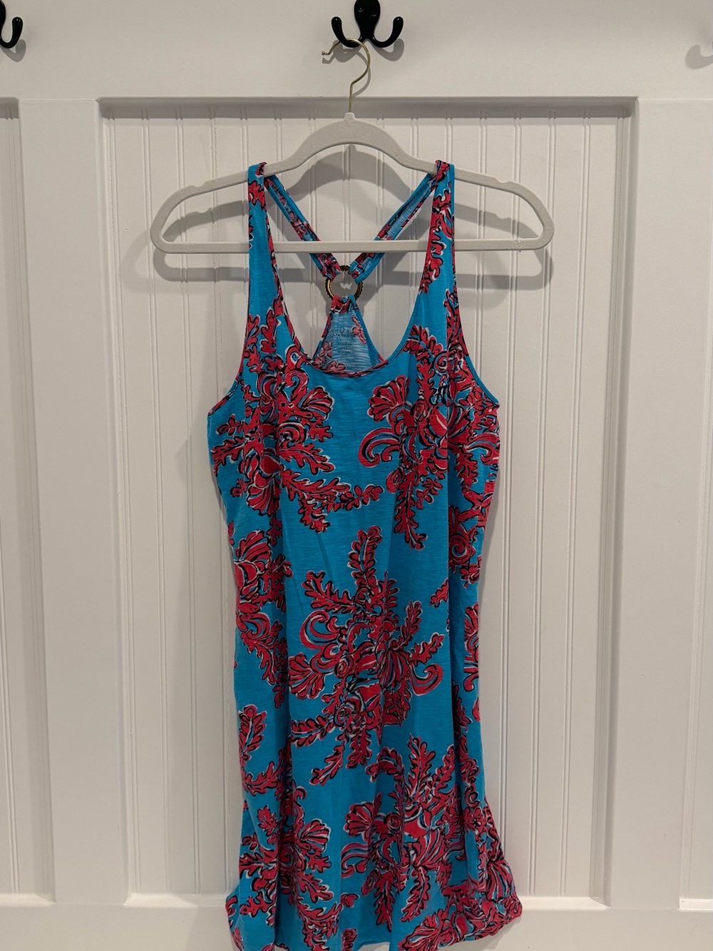 Lilly Pulitzer Turquoise & Pink Floral Racerback Mini Dress